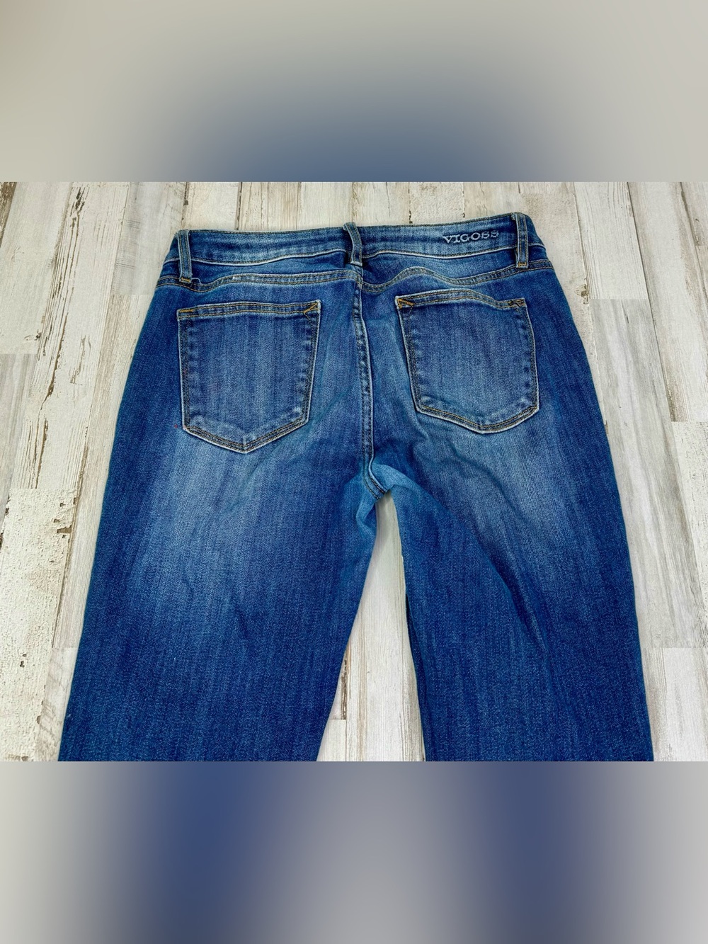VIGOSS Skinny Leg Jeans Women’s 28x29 Blue Wash Stretch Denim USA Flag Print - Picture 11 of 12